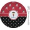 Girl's Pirate & Dots Glass Appetizer / Dessert Plate 8" (Personalized)