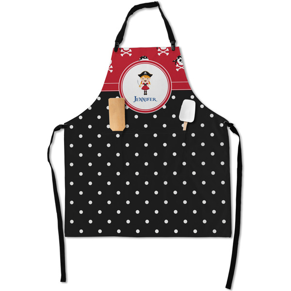 Custom Girl's Pirate & Dots Apron With Pockets w/ Name or Text
