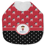 Girl's Pirate & Dots Jersey Knit Baby Bib w/ Name or Text