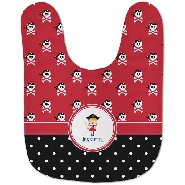 Girl's Pirate & Dots Baby Bib - AFT flat