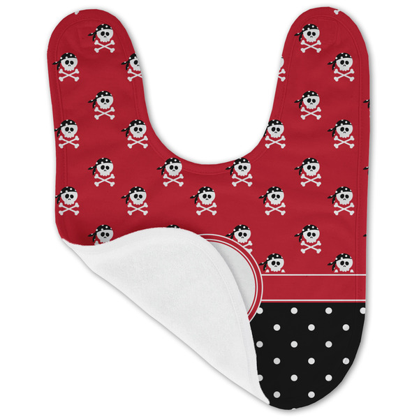 Girl's Pirate & Dots Baby Bib - AFT folded
