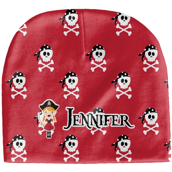 Custom Girl's Pirate & Dots Baby Hat (Beanie) (Personalized)