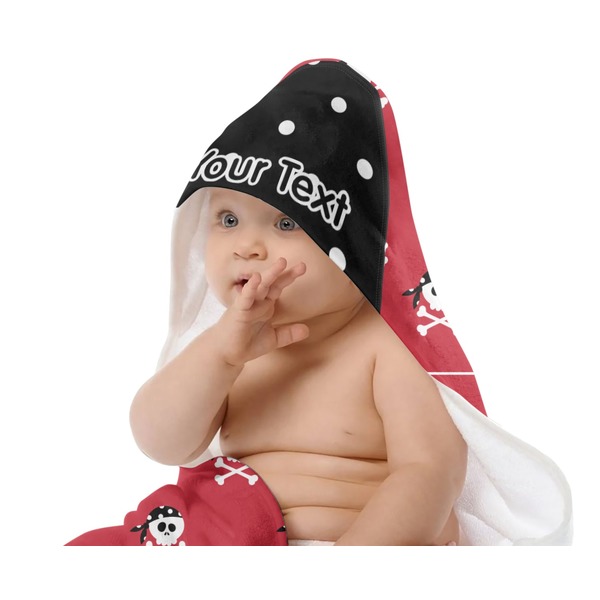 Girl's Pirate & Dots Baby Hooded Towel on Child
