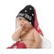 Girl's Pirate & Dots Baby Hooded Towel on Child