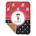Girl's Pirate & Dots Sherpa Baby Blanket - 30" x 40" w/ Name or Text