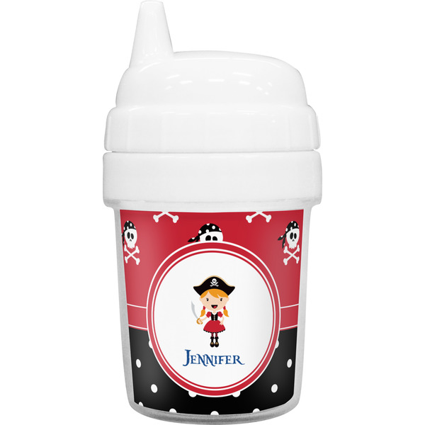 Custom Girl's Pirate & Dots Baby Sippy Cup (Personalized)