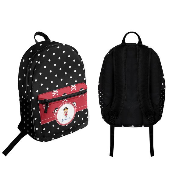 Girl's Pirate & Dots Backpack front and back - Apvl