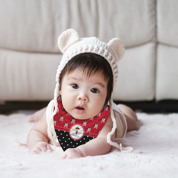 Girl's Pirate & Dots Bandana Bib - (Lifestyle 2 girl)