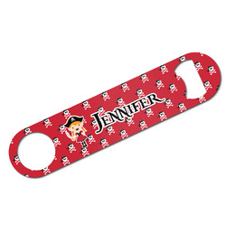 Girl's Pirate & Dots Bar Bottle Opener - White w/ Name or Text