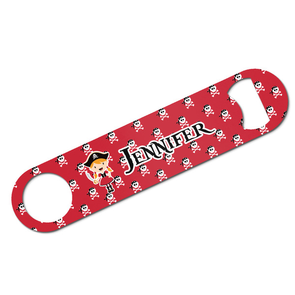 Custom Girl's Pirate & Dots Bar Bottle Opener w/ Name or Text