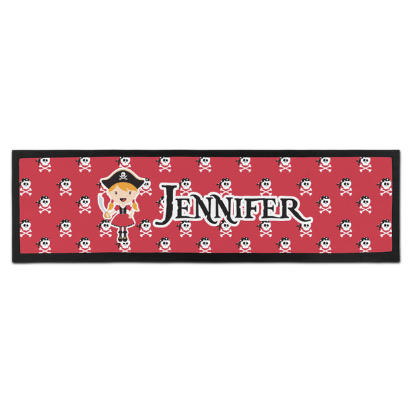 Custom Girl's Pirate & Dots Bar Mat - Large (Personalized)