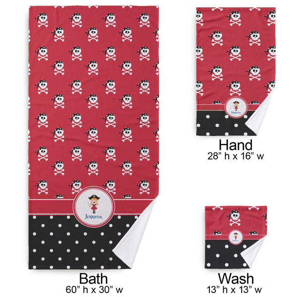 Girl's Pirate & Dots Bath Towel Sets - 3-piece - Approval