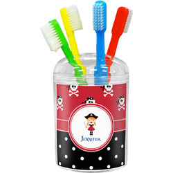 Girl's Pirate & Dots Toothbrush Holder (Personalized)