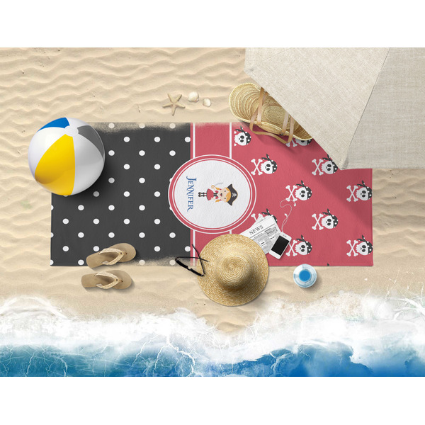Girl's Pirate & Dots Beach Towel Lifestyle