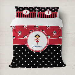 Girl's Pirate & Dots Duvet Cover Set - Full / Queen (Personalized)
