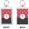 Girl's Pirate & Dots Bling Keychain (Front + Back)