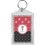 Girl's Pirate & Dots Bling Keychain (Personalized)