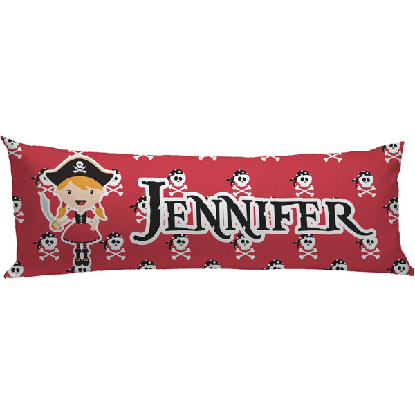 Custom Girl's Pirate & Dots Body Pillow Case (Personalized)