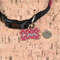 Girl's Pirate & Dots Bone Shaped Dog ID Tag - Small - In Context