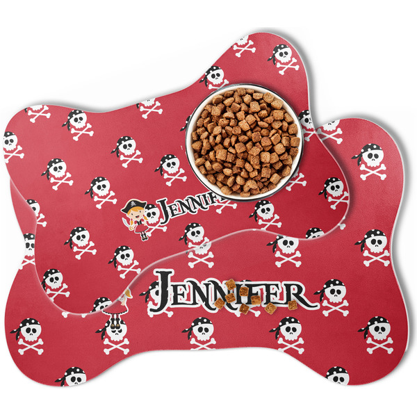 Girl's Pirate & Dots Bone Shaped Dog Mats - MAIN