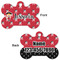 Girl's Pirate & Dots Bone Shaped Dog Tag - Front & Back