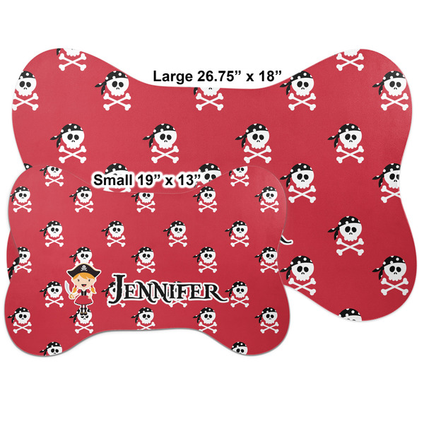 Girl's Pirate & Dots Bone Shaped Mat Comparison