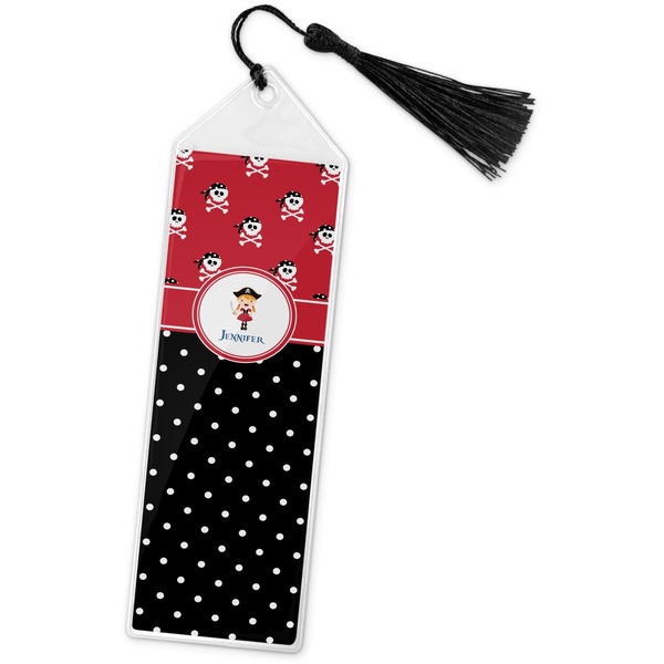 Custom Girl's Pirate & Dots Book Mark w/Tassel (Personalized)