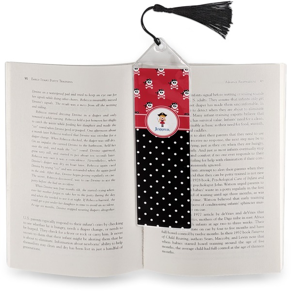 Girl's Pirate & Dots Bookmark with tassel - In book