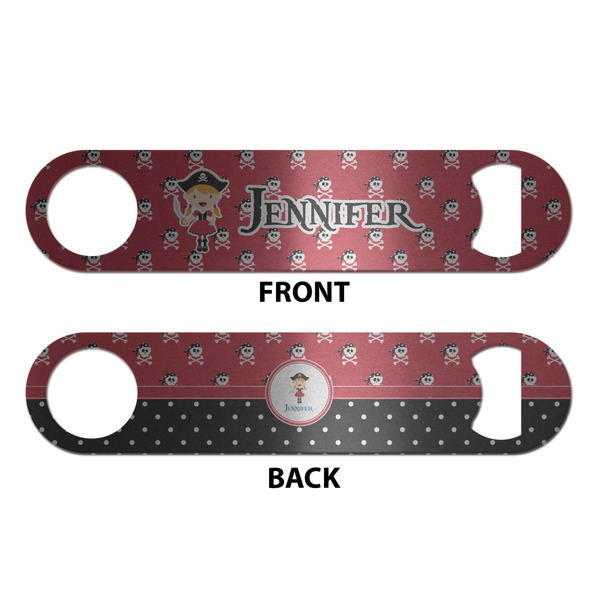 Girl's Pirate & Dots Bottle Opener - Front & Back