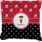 Girl's Pirate & Dots Faux-Linen Throw Pillow 16" (Personalized)