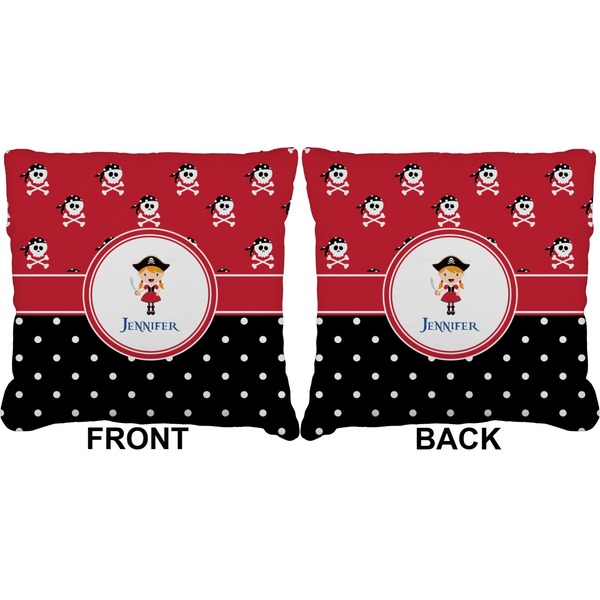 Girl's Pirate & Dots Burlap Pillow Approval