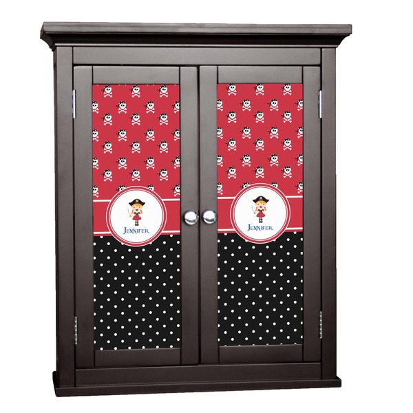 Custom Girl's Pirate & Dots Cabinet Decal - Medium (Personalized)