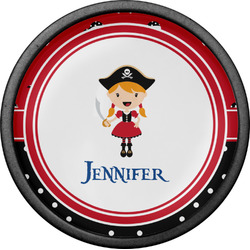 Girl's Pirate & Dots Cabinet Knob (Black) (Personalized)
