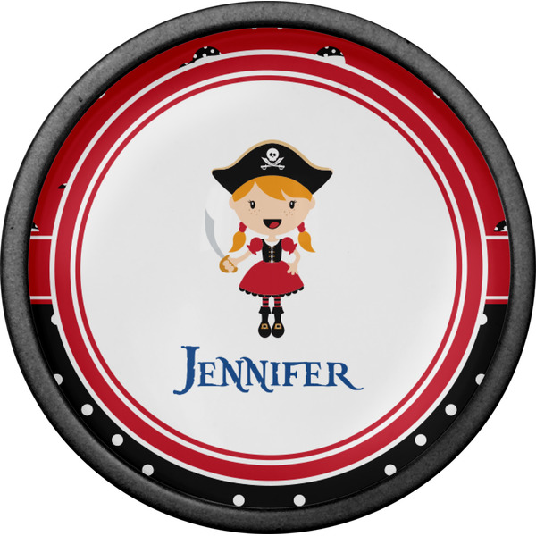 Girl's Pirate & Dots Cabinet Knob - Black - Front