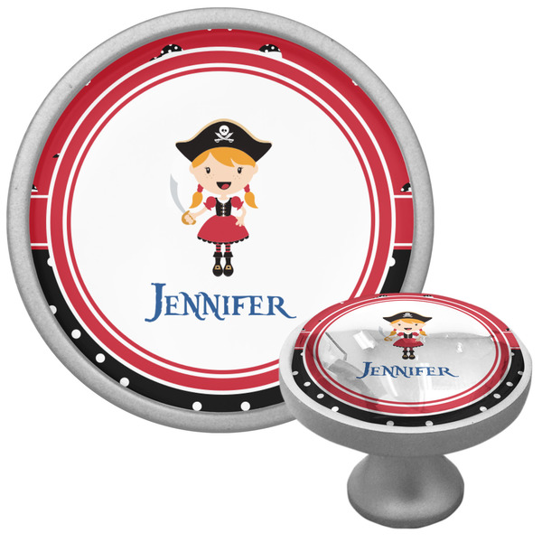 Custom Girl's Pirate & Dots Cabinet Knob (Personalized)