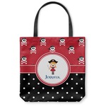 Girl's Pirate & Dots Canvas Tote Bag - Small - 13"x13" (Personalized)