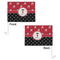 Girl's Pirate & Dots Car Flag - 11" x 8" - Front & Back View