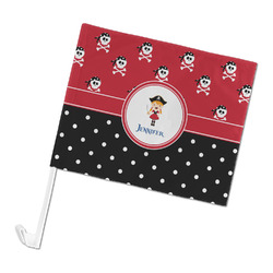 Girl's Pirate & Dots Car Flag - Large (Personalized)