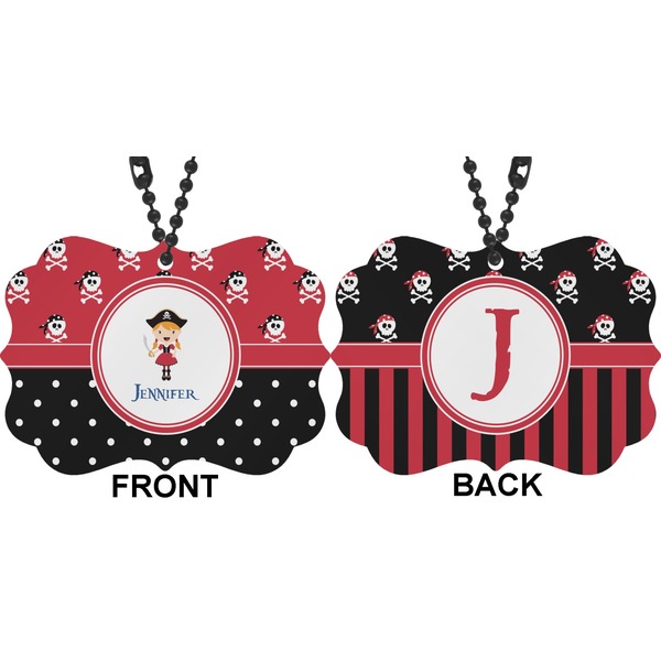 Girl's Pirate & Dots Car Ornament (Approval)