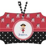 Girl's Pirate & Dots Rear View Mirror Ornament (Personalized)