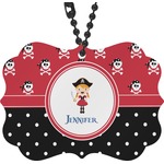 Girl's Pirate & Dots Rear View Mirror Charm (Personalized)