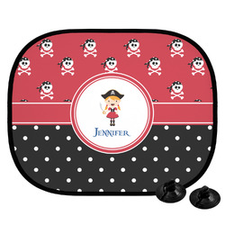 Girl's Pirate & Dots Car Side Window Sun Shade (Personalized)
