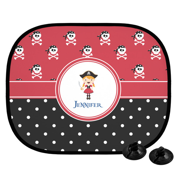 Custom Girl's Pirate & Dots Car Side Window Sun Shade (Personalized)