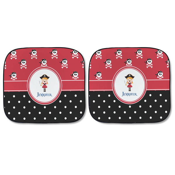 Girl's Pirate & Dots Car Sun Shades - FRONT