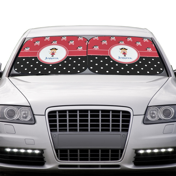 Girl's Pirate & Dots Car Sun Shades - IN CONTEXT