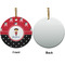 Girl's Pirate & Dots Ceramic Flat Ornament - Circle Front & Back (APPROVAL)
