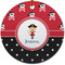 Girl's Pirate & Dots Round Ceramic Ornament w/ Name or Text