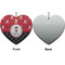 Girl's Pirate & Dots Ceramic Flat Ornament - Heart Front & Back (APPROVAL)