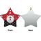 Girl's Pirate & Dots Ceramic Flat Ornament - Star Front & Back (APPROVAL)