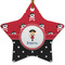 Girl's Pirate & Dots Ceramic Flat Ornament - Star (Front)